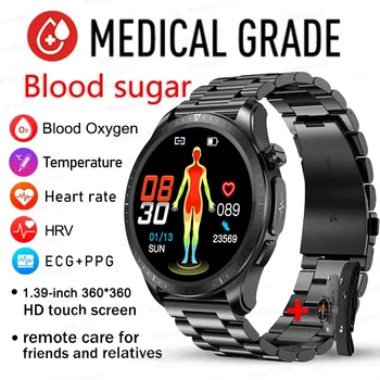2023 Naujas Kraujo Gliukozės Smart Watch Vyrų Tikslūs Matavimo EKG+PPG Kraujo Spaudimas Sveikatos Laikrodžiai IP68 Vandeniui SmartWatch Vyrai