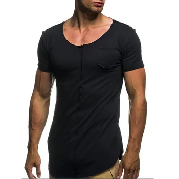 A1402 Vasaros nauji vyriški marškinėliai kieto spalvų slim tendencija atsitiktinis trumparankoviai mados