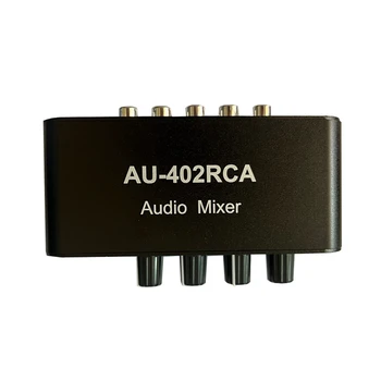 AU-402RCA Audio Mixer Stereo Garso Sumaišyti Platintojas Signalo Pasirinkimo Perjungiklis 2 Iš 4