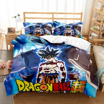Dragon Ball Trijų dalių Komplektas Patalynės, Namų Tekstilės Antklodė Padengti Keturių dalių Komplektas, Vaikų Patalynės Animacinių filmų Anime Antklodė Padengti