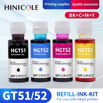 HINICOLE 100 ML/Butelis GT51 GT52 Papildymo Dye Ink HP Smart Bakas 450 455 500 510 515 516 519 530 559 570 610 615 651 Spausdintuvo