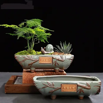 Kūrybinės Keramikos derliaus Gėlių Vazonas Paprasta Sultingi Augalų Konteinerių Žalia Sodinamosios Bonsai Puodai Vazonas Namų Puošybai