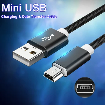 Mini USB Į USB didelį Duomenų Perdavimo Įkrovimo Kabelis, MP3 MP4 Grotuvas Automobilių DVR GPS Skaitmeninis Fotoaparatas HDD Įkroviklis Mini USB Kabelis