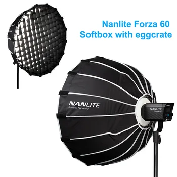 Nanguang 60cm softbox skėtis Nanlite Forza 60 60w Fotografijos, šviesos, minkštas dėžutė su eggcrate