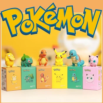 Pokemon Pikachu Pav Charmander Psyduck Squirtle Jigglypuff Bulbasaur Bulbasaur Anime Duomenys Žaislai Modelis Kawaii Vaikams Dovanos