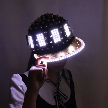 Unisex Punk Ežys Roko Kniedės Bžūp Naujausias Unikalus Aukso, Sidabro Kniedės LED Skrybėlių Mados Snapback Gatvės Hip-hop Kniedės vyras, moteris