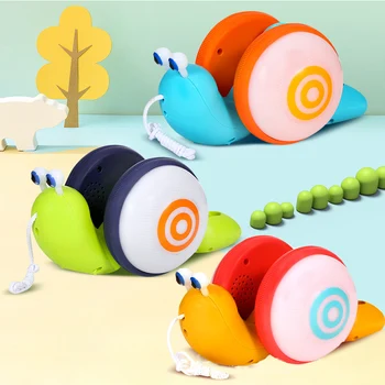 ZK30 Traukti Eilutę Animacinių filmų Sraigė Automobilių žaislas Kūdikiui Mokytis analizuoti ir Traukti Žaislas su Šviesos ir Muzikos Ankstyvojo Lavinimo Žaislai Vaikams